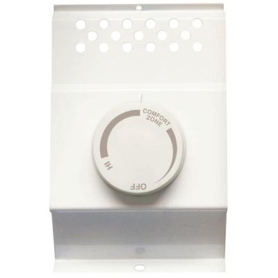 Double-Pole Electric Baseboard-Mount Mechanical Thermostat in White